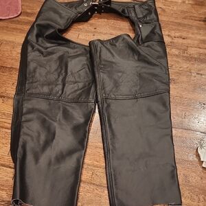 Unik Black Leather Jacket with Yellow and Red Logo